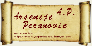 Arsenije Peranović vizit kartica